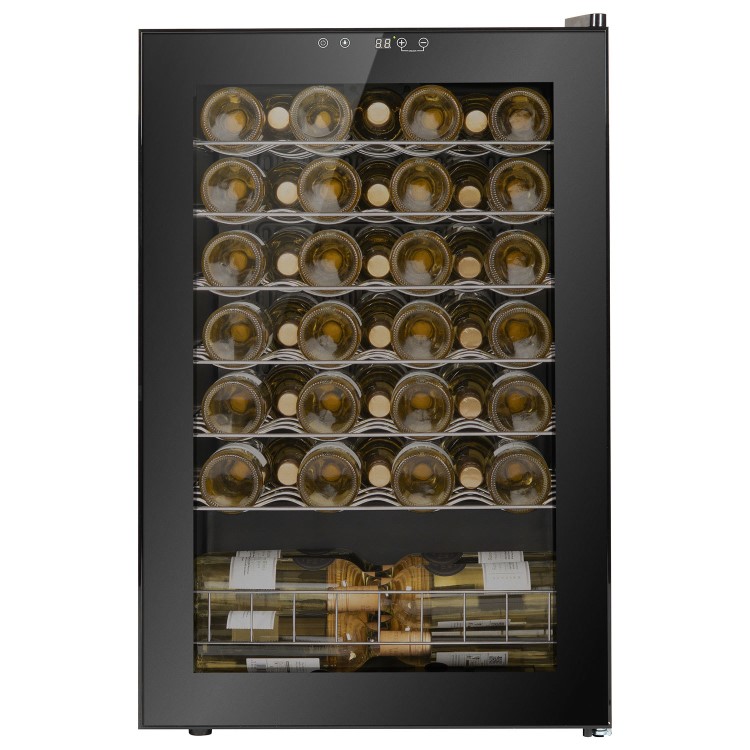 electriQ 48 Bottle Capacity Freestanding Wine Cooler – Black
