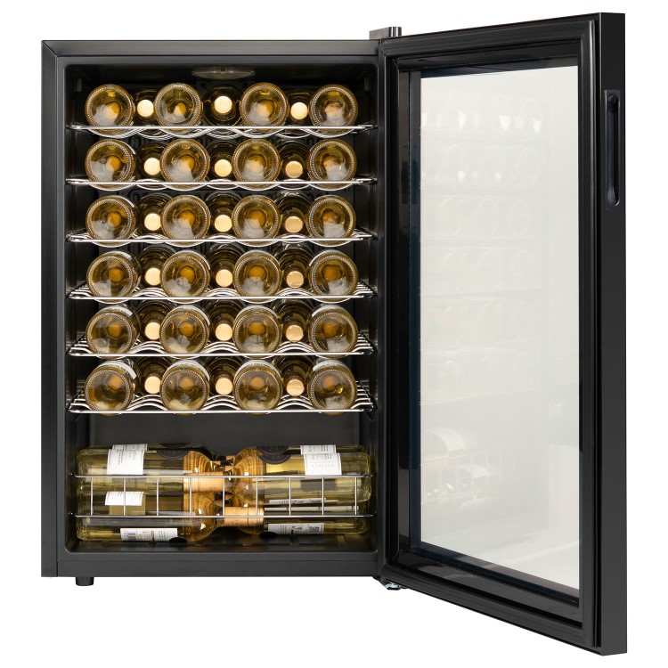 electriQ 48 Bottle Capacity Freestanding Wine Cooler – Black