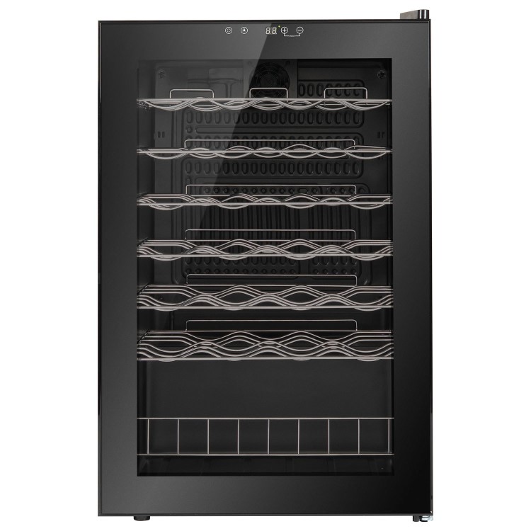 electriQ 48 Bottle Capacity Freestanding Wine Cooler – Black