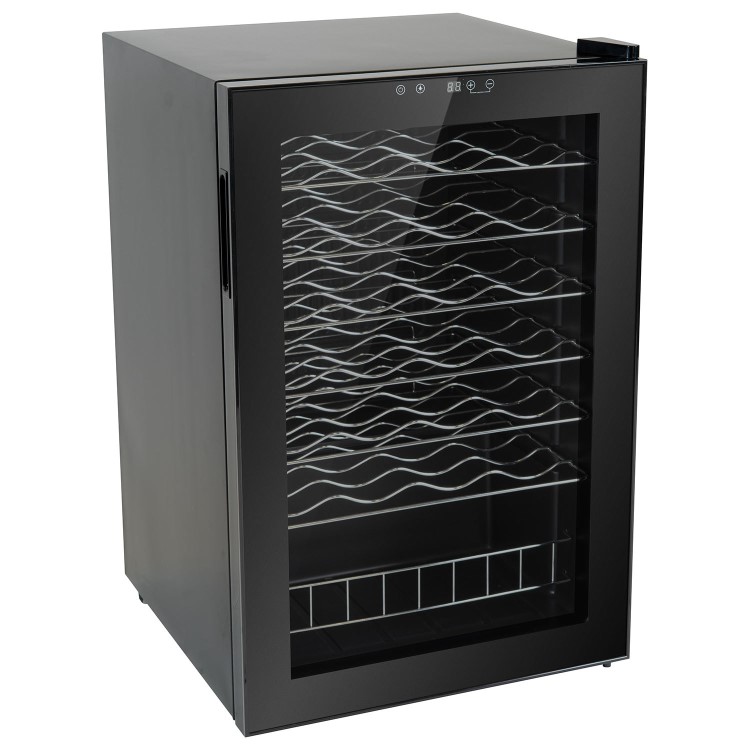 electriQ 48 Bottle Capacity Freestanding Wine Cooler – Black