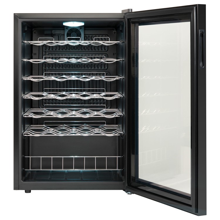 electriQ 48 Bottle Capacity Freestanding Wine Cooler – Black