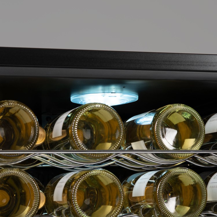 electriQ 48 Bottle Capacity Freestanding Wine Cooler – Black