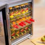 electriQ 14 Tray Commercial Style Food Dehydrator with side and top windows - Stainless Steel