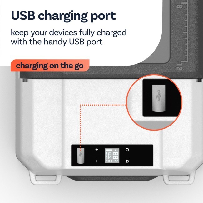 USB charging port.