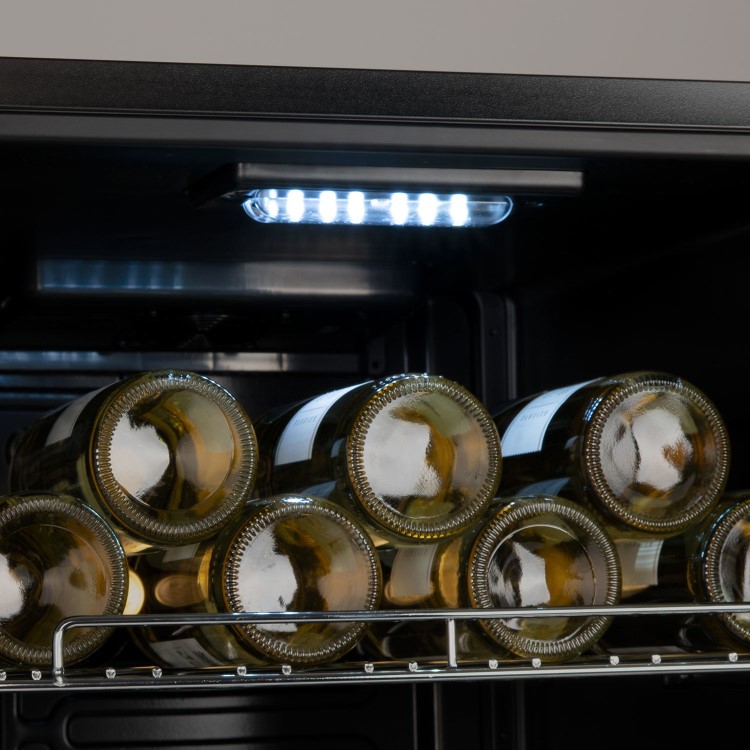 electriQ 86 Bottle Freestanding Wine Cooler - Black