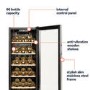 electriQ 86 Bottle Freestanding Wine Cooler - Stainless Steel