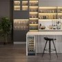 Refurbished 18 Bottle Capacity 30cm Freestanding Under Counter Wine Cooler - Premium Dark Stainless Steel