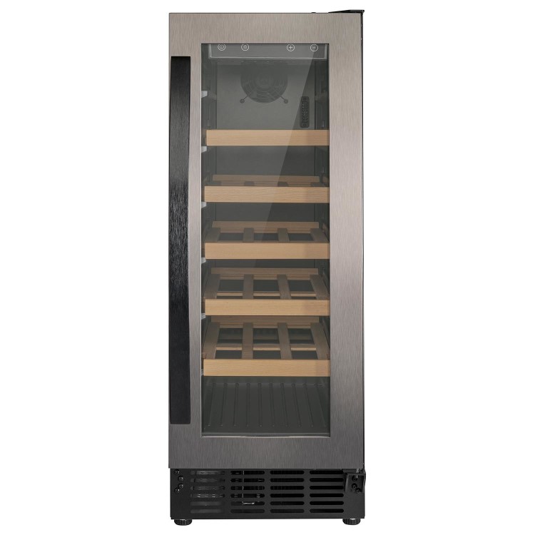 Refurbished 18 Bottle Capacity 30cm Freestanding Under Counter Wine Cooler - Premium Dark Stainless Steel