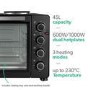 Refurbished electriQ eiQ45LOVN Mini Oven with Dual Hotplates Black