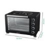 Refurbished electriQ eiQ45LOVN Mini Oven with Dual Hotplates Black