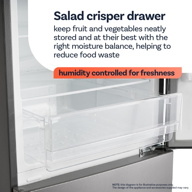 electriQ 153 Litre 60/40 Retro Freestanding Fridge Freezer - Blue Total No Frost