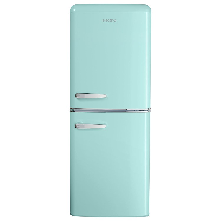 electriQ 153 Litre 60/40 Retro Freestanding Fridge Freezer - Blue Total No Frost