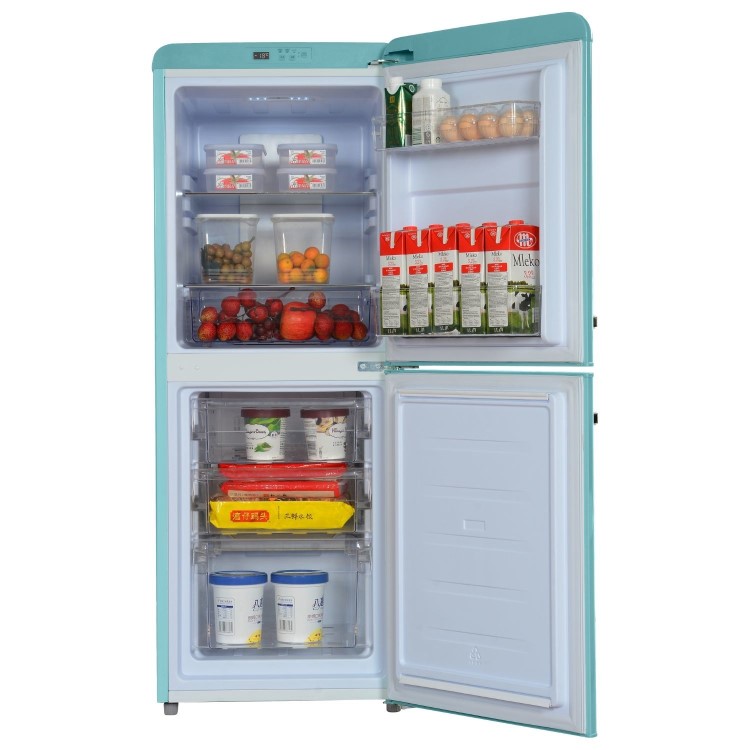Refurbished 153 Litre 50/50 Retro Freestanding Fridge Freezer - Blue Total No Frost