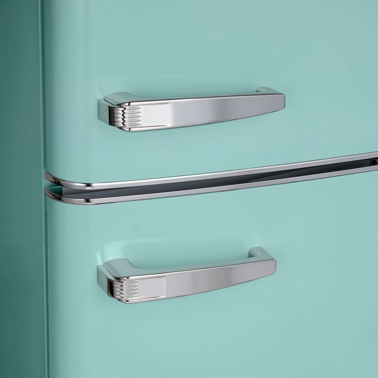 electriQ 153 Litre 60/40 Retro Freestanding Fridge Freezer - Blue Total No Frost