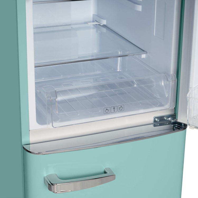 electriQ 153 Litre 60/40 Retro Freestanding Fridge Freezer - Blue Total No Frost