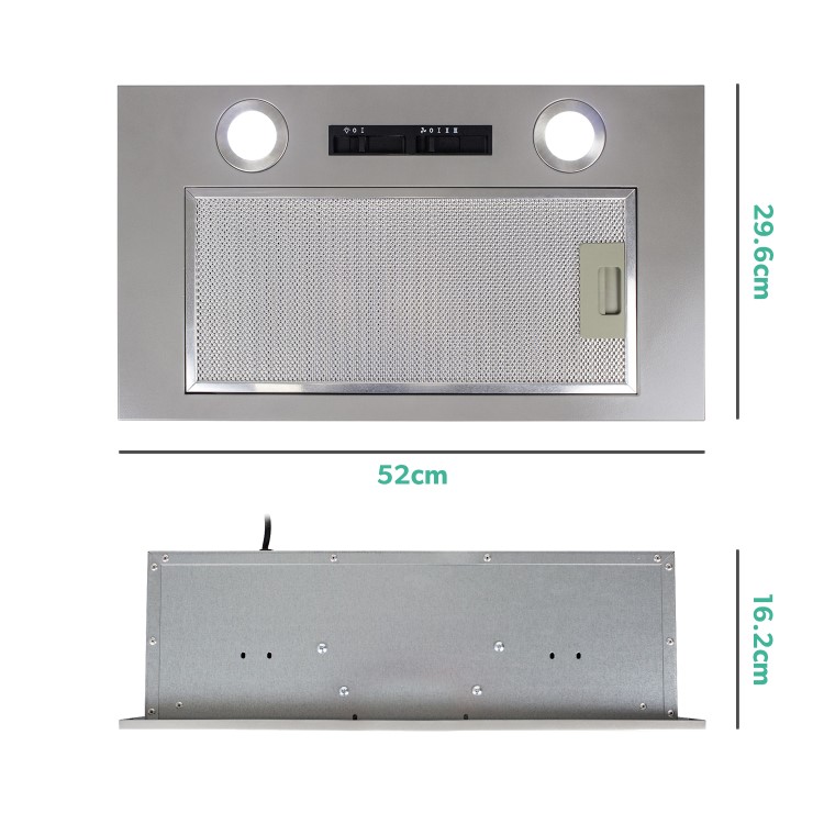 electriQ 52cm Canopy Cooker Hood - Silver