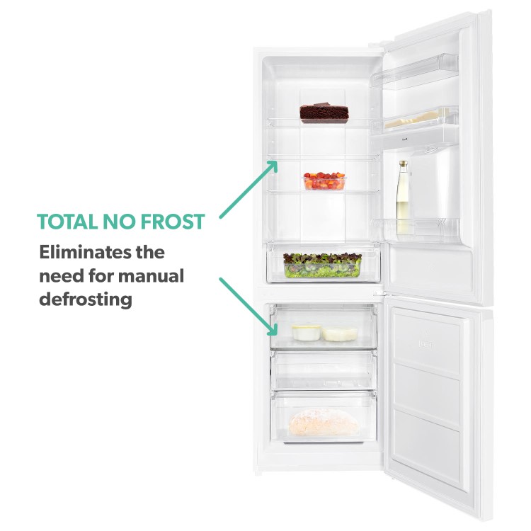 electriQ 291 Litre 60/40 Freestanding Fridge Freezer - Total No Frost in White