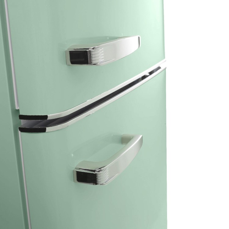 electriQ 244 Litre 60/40 Retro Freestanding Fridge Freezer - Mint Green