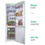 electriQ 244 Litre 60/40 Retro Freestanding Fridge Freezer - Mint Green