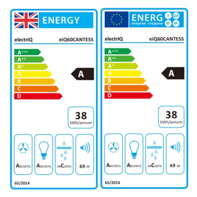 electriQ 60cm Telescopic Hood – Stainless Steel