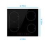 Refurbished electriQ eiQ60INDBRIDGE 60cm 4 Zone Induction Hob with Bridge Zone Black