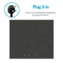 electriQ 60cm 4 Zone Plug In Induction Hob - Grey
