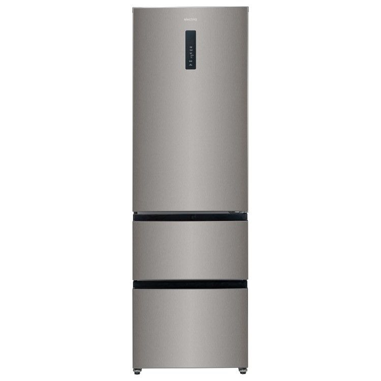 electriQ 401 Litre 60/40 Freestanding Fridge Freezer – Stainless Steel