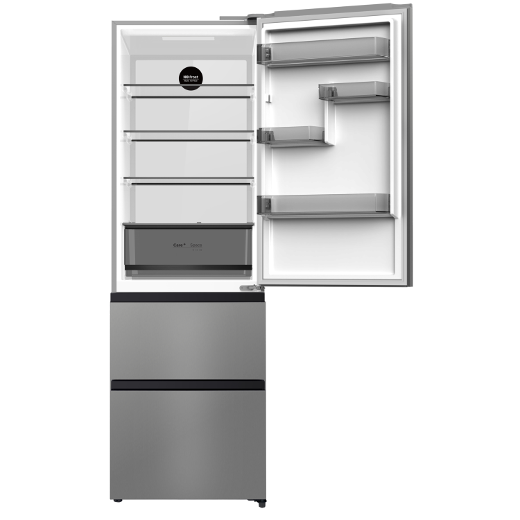 electriQ 401 Litre 60/40 Freestanding Fridge Freezer – Stainless Steel