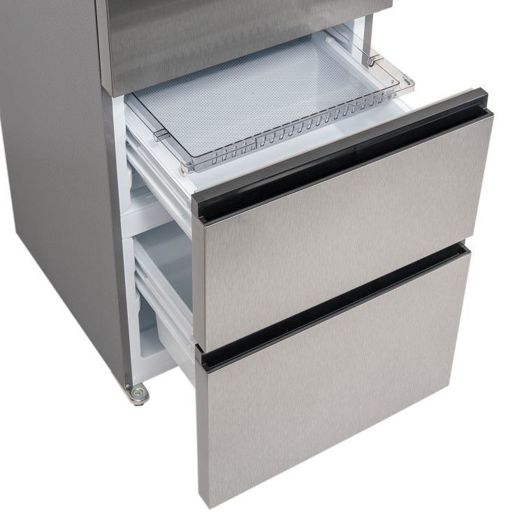 electriQ 401 Litre 60/40 Freestanding Fridge Freezer – Stainless Steel