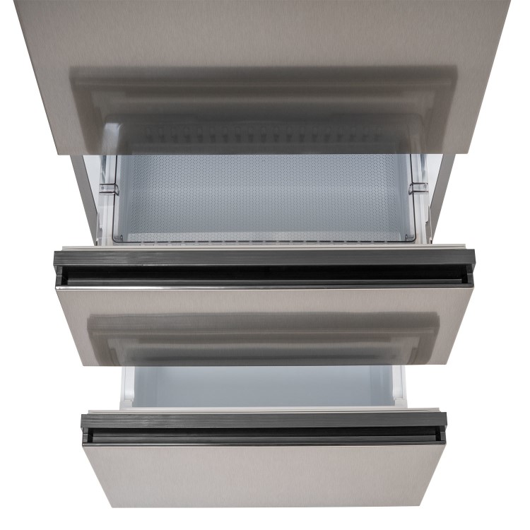 electriQ 401 Litre 60/40 Freestanding Fridge Freezer – Stainless Steel