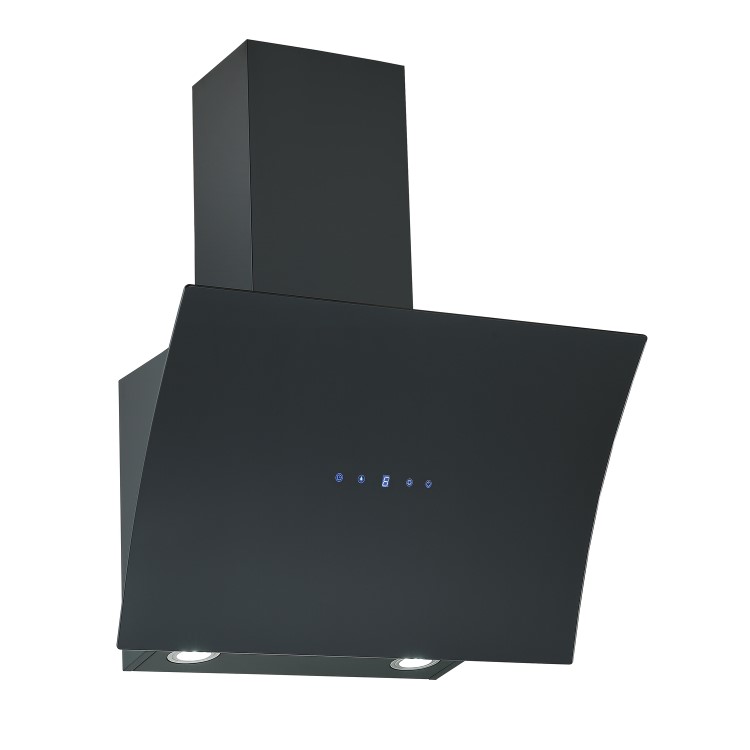 Refurbished electriQ eiQ60TOUCHACURVBL 60cm Curved Angled Hood with Touch Control Black