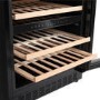 electriQ 46 Bottle Capacity Full Range Dual Zone Wine Cooler - Premium Dark Stainless Steel