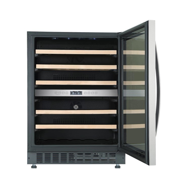 Refurbished electriQ eiQ60WINESS Freestanding 46 Bottle Full Range Dual Zone Wine Cooler Stainless Steel