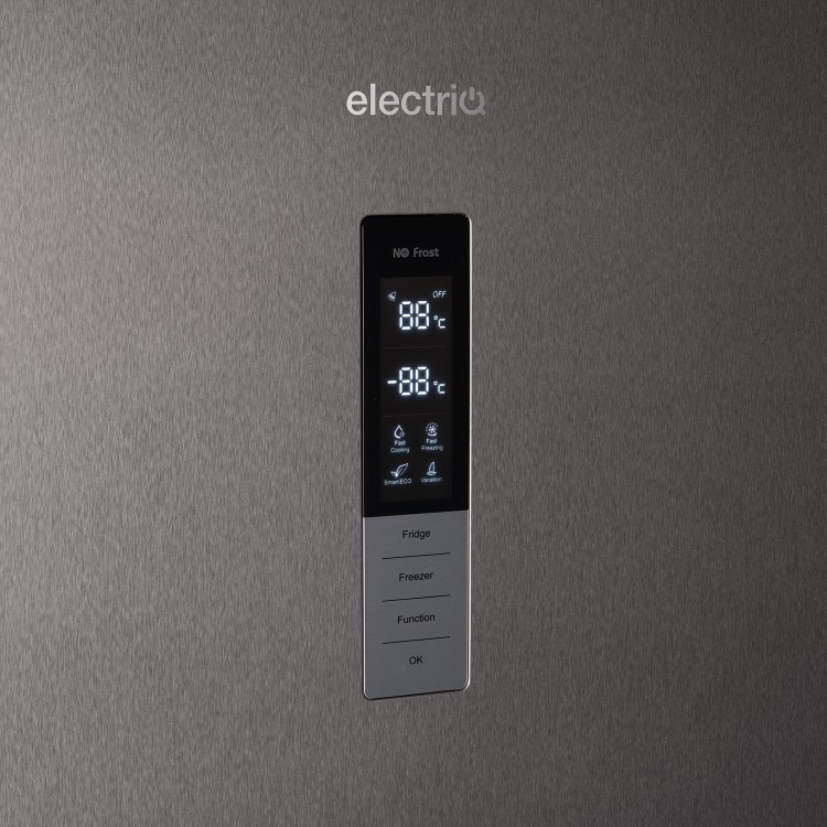 electriQ 442 Litre 60/40 Freestanding Fridge Freezer - Stainless Steel