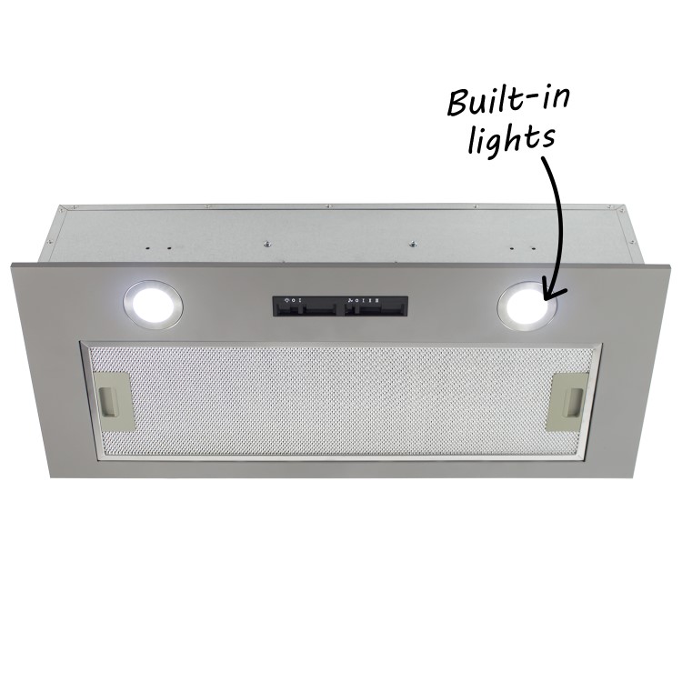 electriQ 70cm Canopy Cooker Hood Kitchen Extractor Fan in Silver - 5 Year warranty