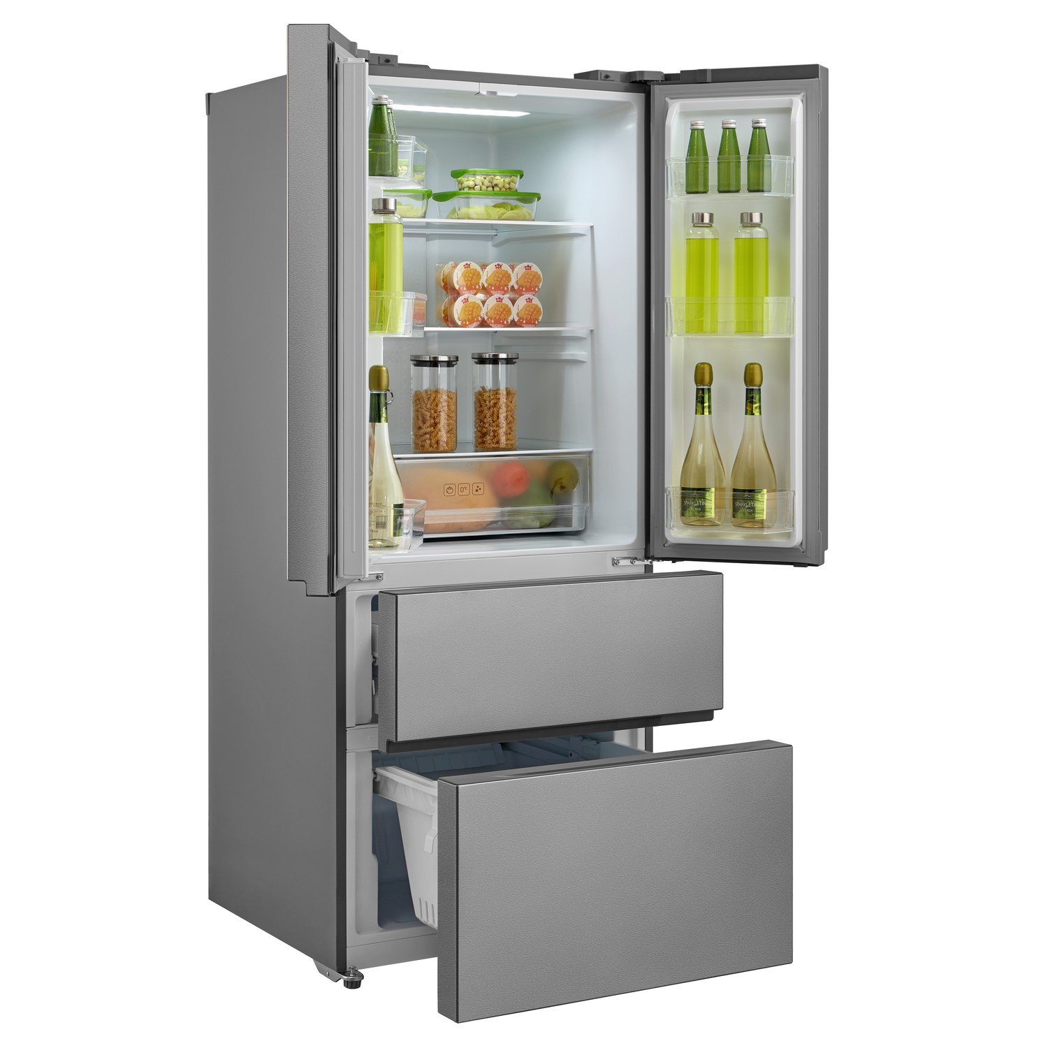 electriQ 70cm French Door Fridge Freezer in Stainless Steel
