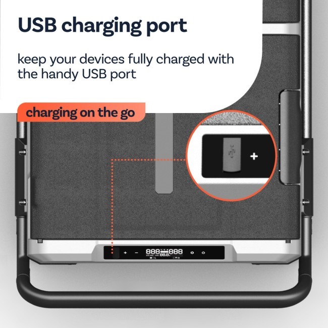 USB charging port.