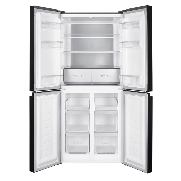 Refurbished electriQ eiQ804DFF 466 Litre Frost Free American Fridge Freezer Stainless Steel