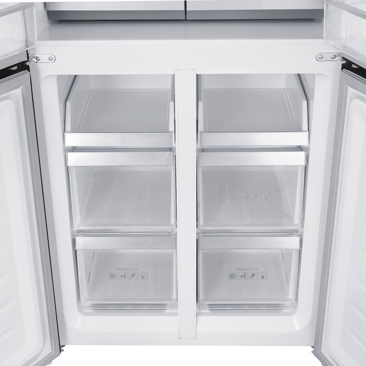 Refurbished electriQ eiQ804DFF 466 Litre Frost Free American Fridge Freezer Stainless Steel