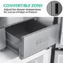 electriQ 466 Litre Four Door American Fridge Freezer - Stainless Steel