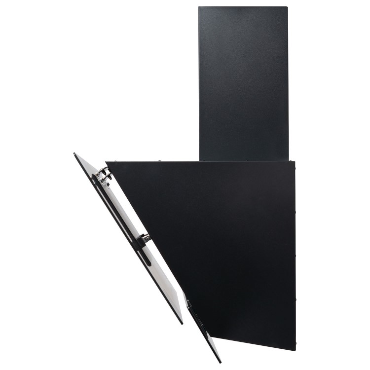 electriQ 80cm Angled Cooker Hood - Black Glass