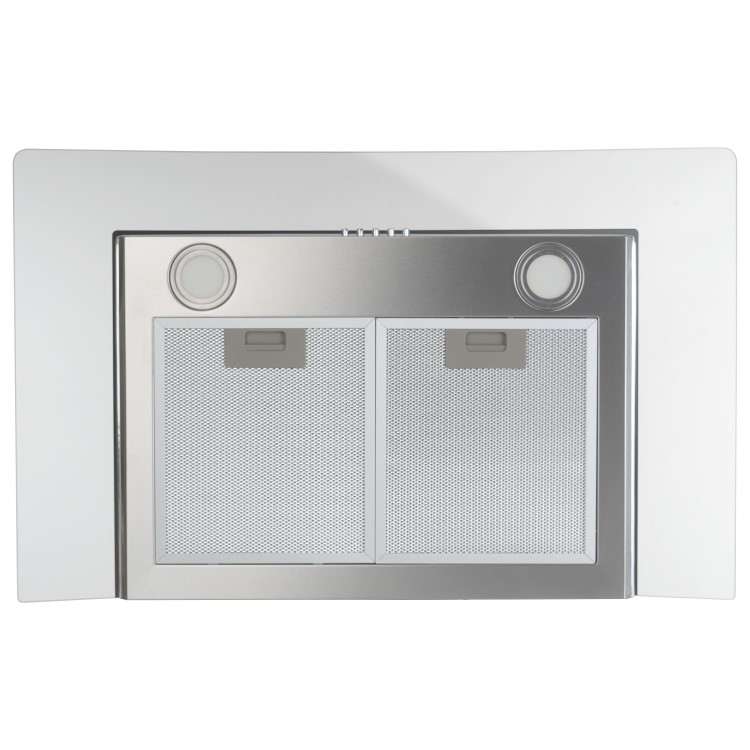 electriQ 80cm Curved Glass Chimney Cooker Hood - Stainless Steel