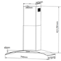 electriQ 80cm Curved Glass Chimney Cooker Hood - Stainless Steel