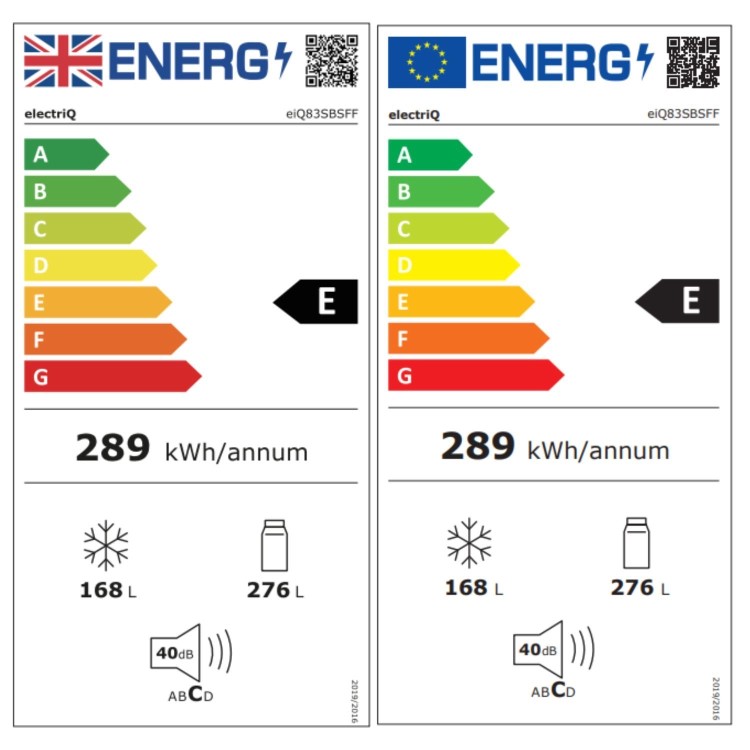 electriQ 444 Litre Side-By-Side American Fridge Freezer with Water Dispenser
