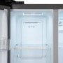 Refurbished electriQ eiQ84SBSFFINOX Freestanding 430 Litre Frost Free American Fridge Freezer Grey
