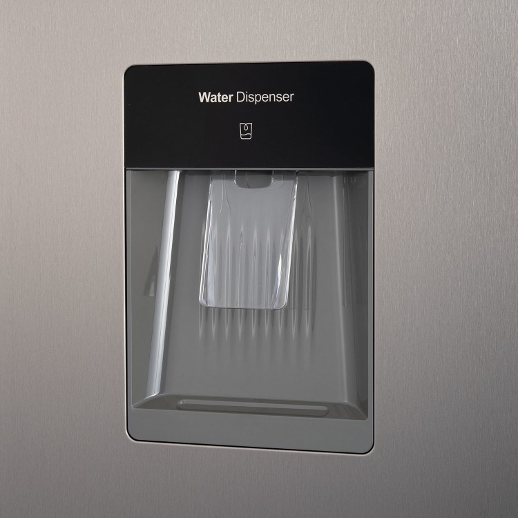 electriQ 415 Litre Four Door American Fridge Freezer with Water Dispenser - Stainless Steel