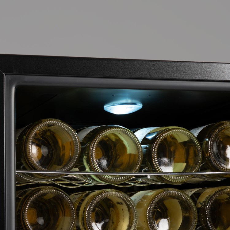 electriQ 28 Bottle Capacity Freestanding Wine Cooler -  Black