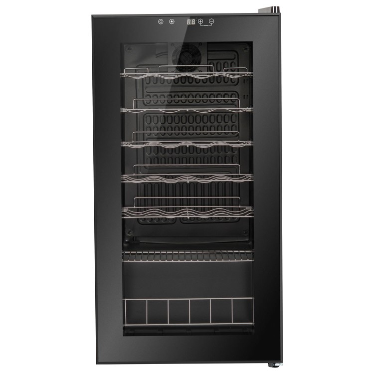 electriQ 28 Bottle Capacity Freestanding Wine Cooler -  Black