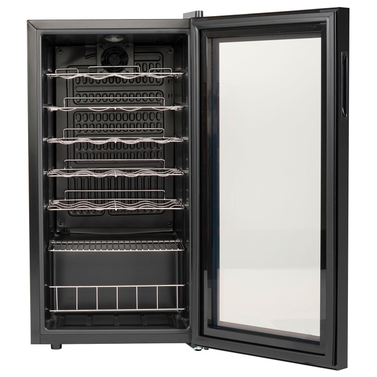 electriQ 28 Bottle Capacity Freestanding Wine Cooler -  Black