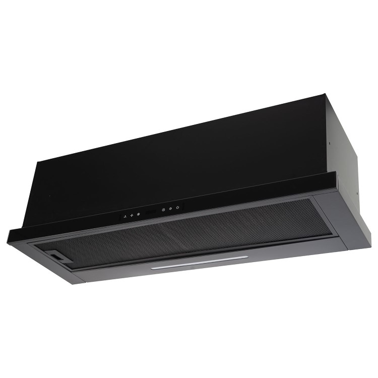 Refurbished electriQ eiQ90CANTABL 90cm Telescopic Cooker Hood with Auto Opening Black